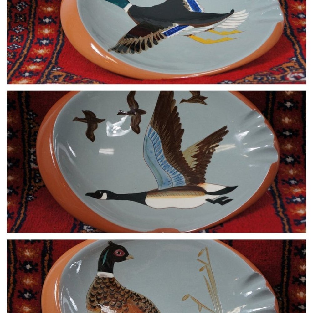 3 MCM Hand Painted Stangl Ashtrays Priced Each